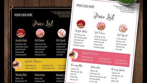 Editable Price List Template Using Photoshop