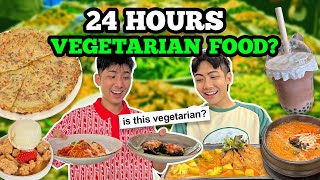 Eating VEGETARIAN FOOD For 24 HOURS!!!