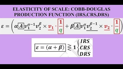 Elasticity of Scale: Cobb-Douglas Production Function (IRS, CRS, DRS)