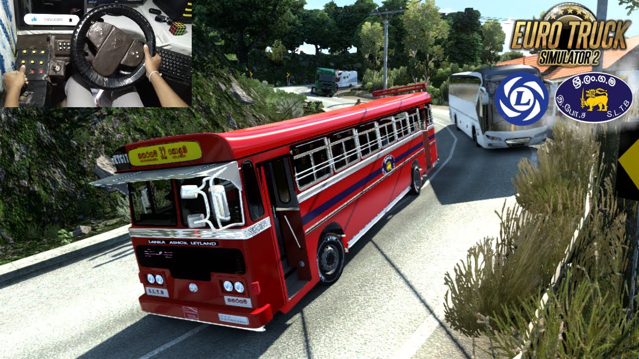 DIY steering wheel gameplay | A scenic drive with SLTB bus through a village |Euro Truck Simulator 2