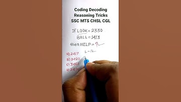 Coding Decoding | Coding Decoding Reasoning Tricks| Reasoning for SSC GD | #shorts