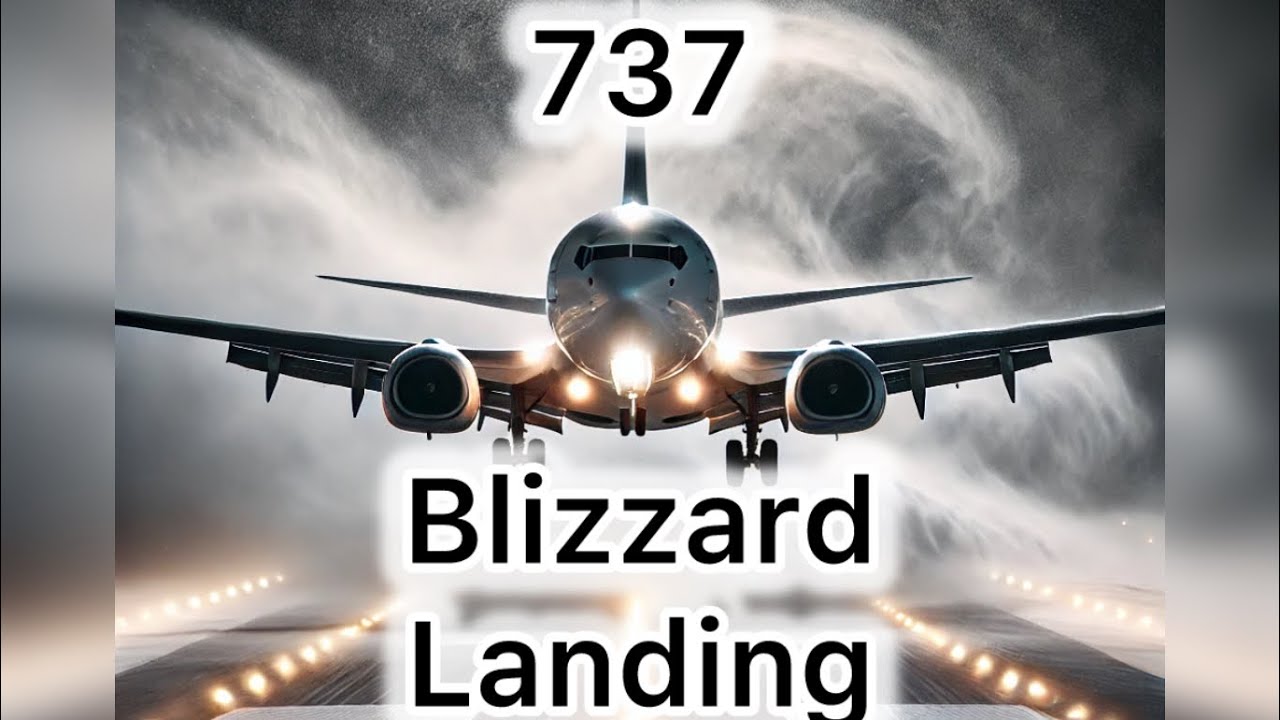 Extreme Nighttime Blizzard Approach and Landing on 737 - Cockpit View