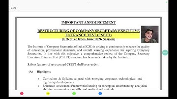 CS ENTRY LEVEL CHANGED BY ICSI | FEES STRUCTURE CHANGED FOR CSEET