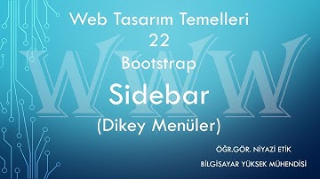 Web Tasarım Temelleri 22 - Bootstrap ile Dikey Menü Yapımı (Sidebar)