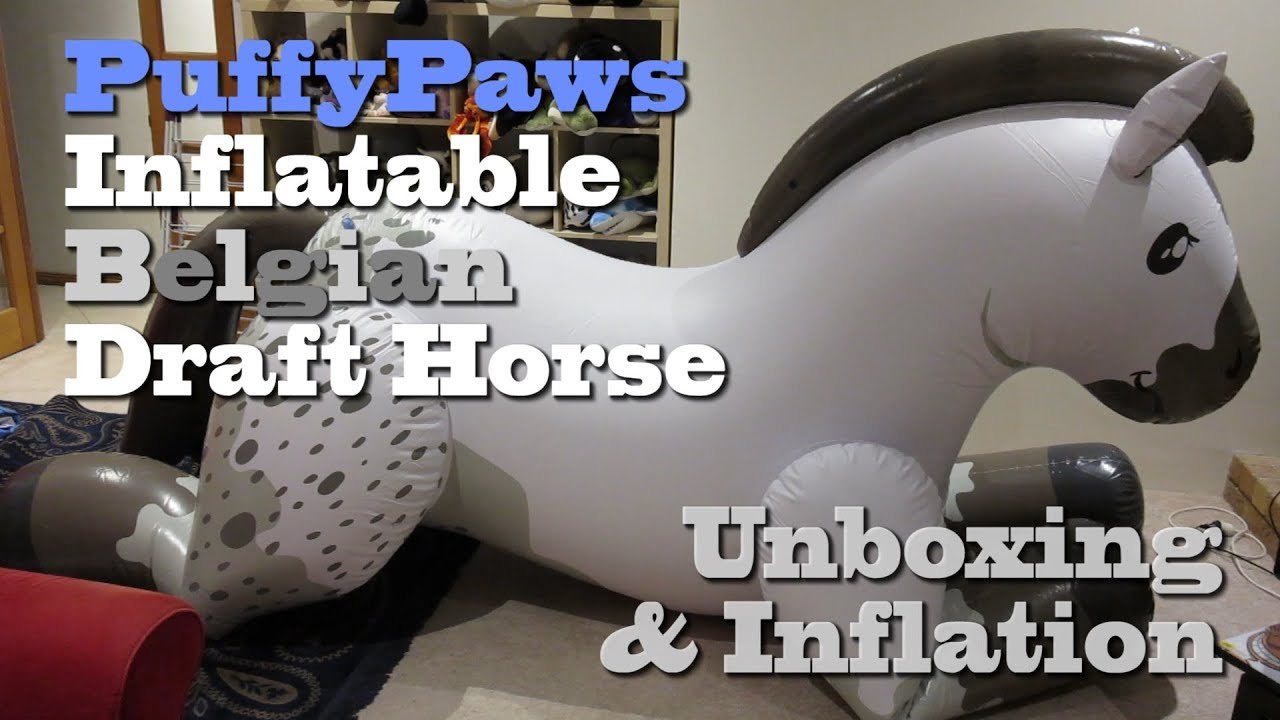Unboxing & Inflating PuffyPaws Inflatable Belgian Draft Horse - YouTube