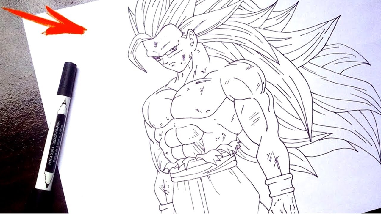 Como desenhar o Goku super sayajin 3 ultra instinct: How to draw:  Dragonball super 