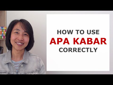 APA KABAR? How to use Apa Kabar correctly!