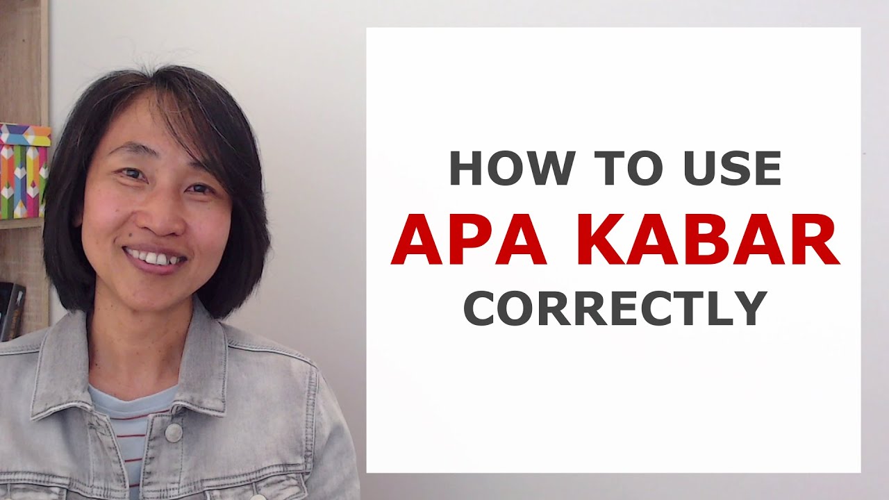 APA KABAR? How to use Apa Kabar correctly!