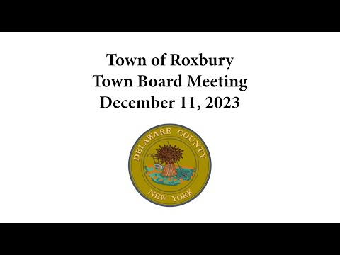 Town of Roxbury Meeting - December 19, 2023