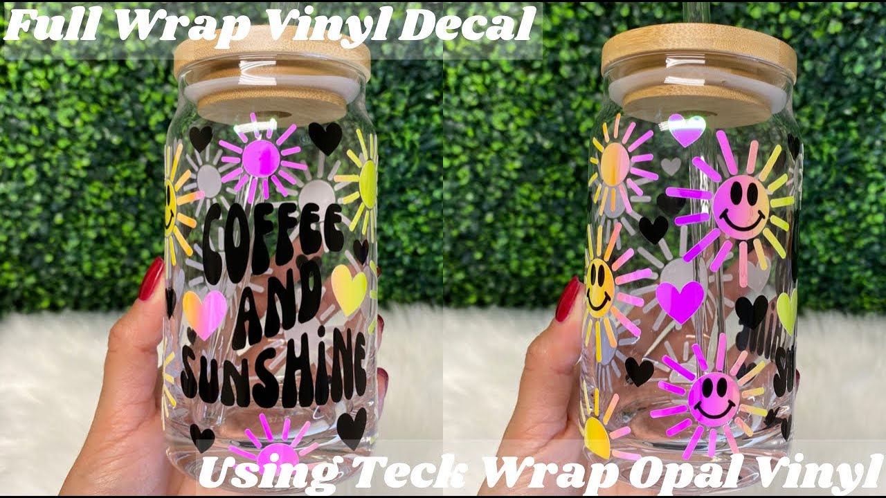 How To Add A Full Wrap Vinyl Decal On A Beer Can Glass, Teck Wrap Opal  Vinyl