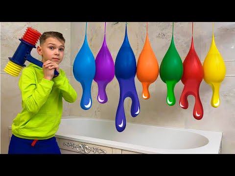 Five Kids Learn Colors with Balloons + more Children&rsquo;s Songs and Videos