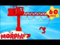 My Red Crane  (+1 hour Morphle kids videos compilation with cars, trucks, bus etc)