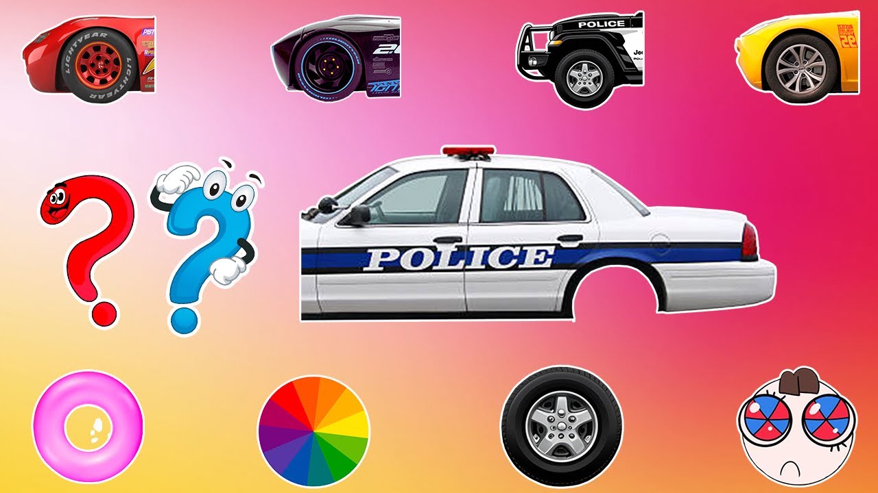 CORRECTLY GUESS THE HEAD AND WHEELS OF A POLICE CAR🧩police jeep🚗💖