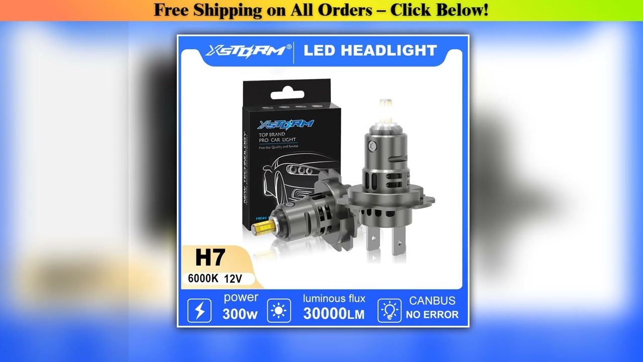 XSTORM H7 Led Headlights Canbus Bulb 300W 30000LM Headlamp Bulbs for Car 360 AutoLight Assemblies D