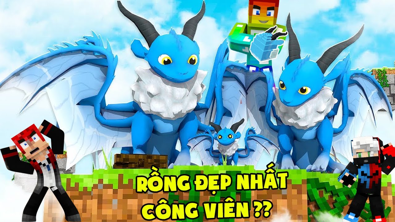 MINECRAFT CÔNG VIÊN RỒNG TẬP 10 ** RỒNG ĐẸP NHẤT CÔNG VIÊN RỒNG ?? THỬ THÁCH NOOB TEAM ẤP TRỨNG RỒNG