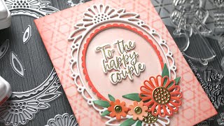 Make it Match - Coloring White Die Cuts with Ink! Die Cut Wedding Card