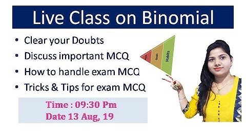 MCQ discuss on Binomial expansion  for TGT/ PGT/NDA/ Master Cadre/JEE Main