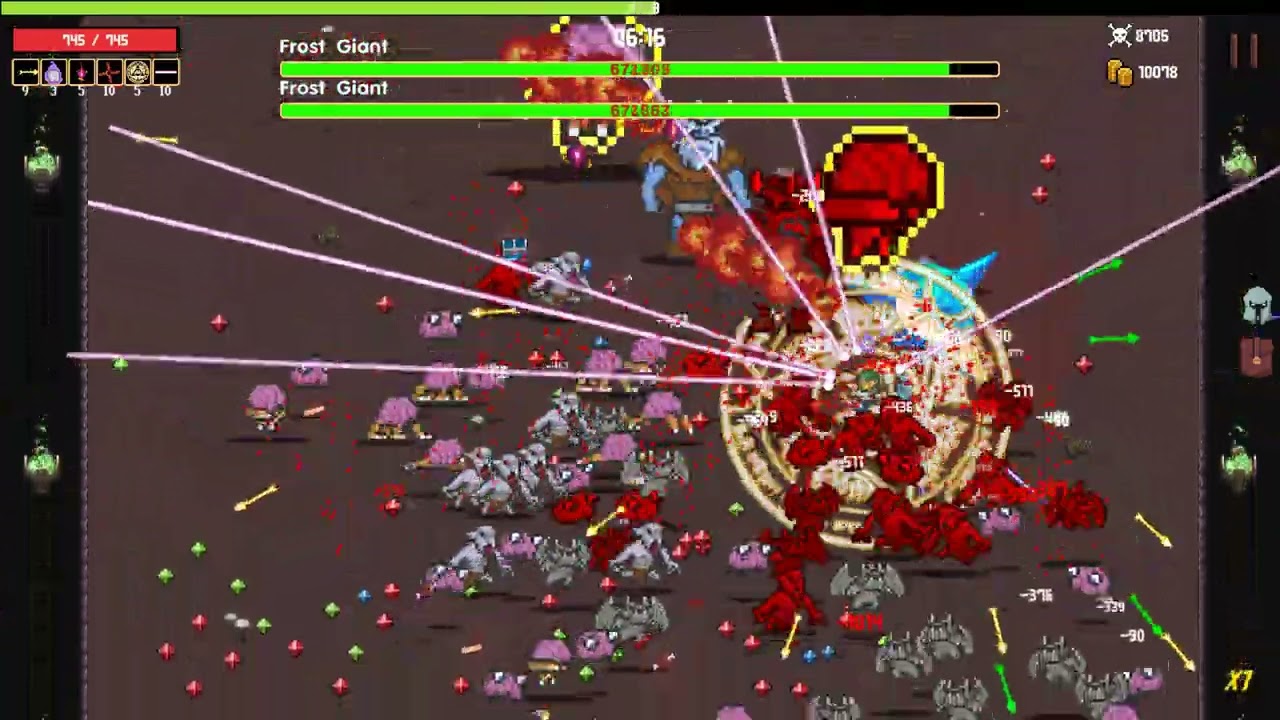 Pixel Survivors: Roguelike Gameplay part 7 - 4K 60FPS no commentary