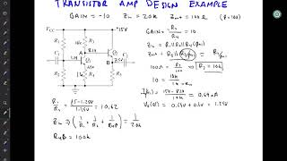 Exam 2 Review Transistor Amp Design