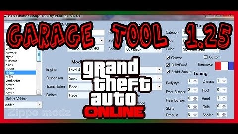 GTA 5 ONLINE 1.25 - GARAGE TOOL CEX/DEX + DOWNLOAD (GTA 5 MODS)