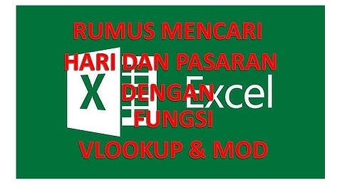 RUMUS MENGHITUNG HARI DAN PASARAN DENGAN MICROSOFT EXCEL