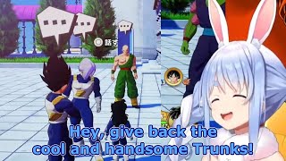 Pekora doesn't like these outfits-- especially on Trunks (Dragonball Z Kakarot)  [Hololive/Eng Sub]