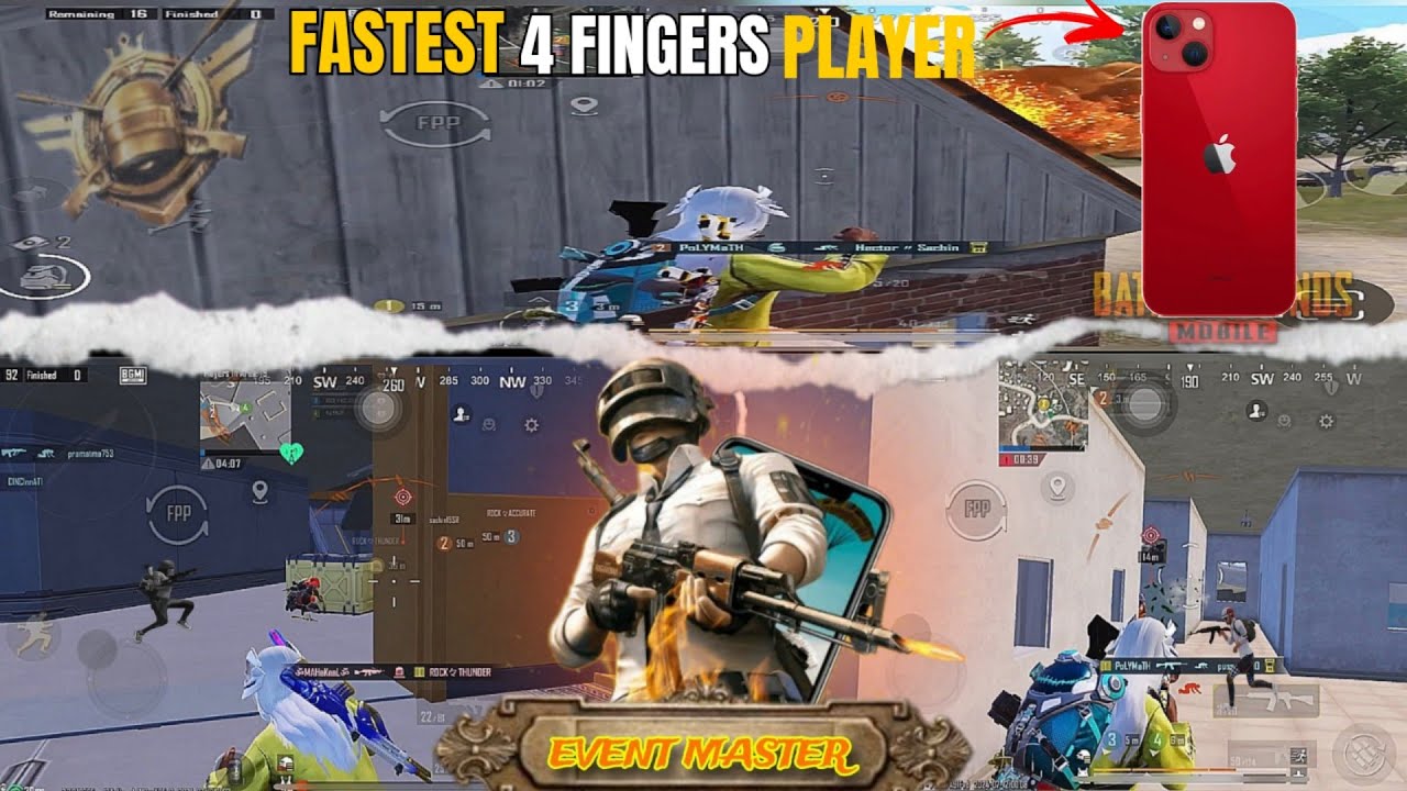 BGMI FASTEST 4 FINGER PLAYER BGMI/EVENT MASTER/S12K CLUTCHES/ IPHONE-12 ...