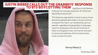 Justin Bieber Calls Out The Grammys’ Response To BTS Boycotting Them
