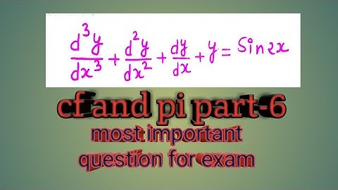Differential equations with constant cofficients/cf and pi#part6|| math master
