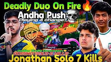 🇮🇳Jonathan Admino Deadly Duo On Fire🔥 Solo 7 Kills🥵 God Jonathan💛 Bmsd Highlights🙂 BMSD 2025 GODL 💛🤞