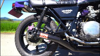 【マフラー音】「迫力満点Z400FXのモリワキショート管サウンド.」