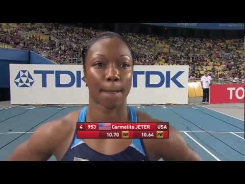 Carmelita Jeter wins the Women's 100m Final