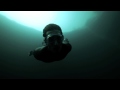 Youtube Thumbnail Guillaume Nery base jumping at Dean's Blue Hole, filmed on breath hold by Julie Gautier