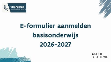 E-formulier aanmelden gewoon basisonderwijs 2026 - 2027