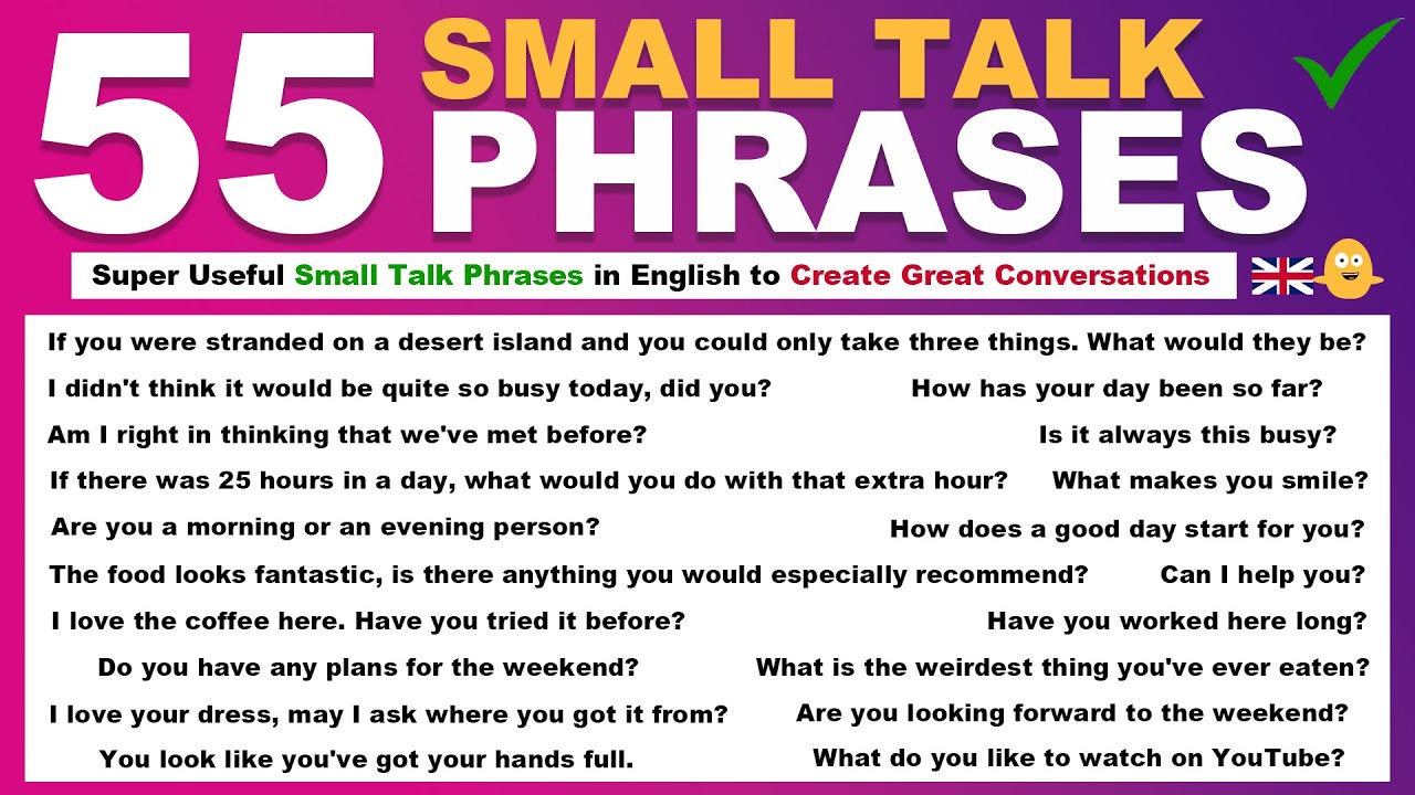 55 Super Useful Small Talk English Phrases to Create Great