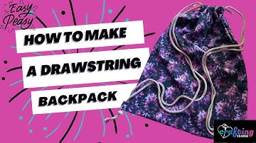 Easy Sew 15 Minute DIY Drawstring Backpack. Beginner Friendly Pattern No Serger