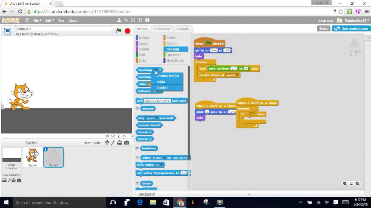 I can't make my dinosaur jump in Scratch. How do I fix it? - Stack