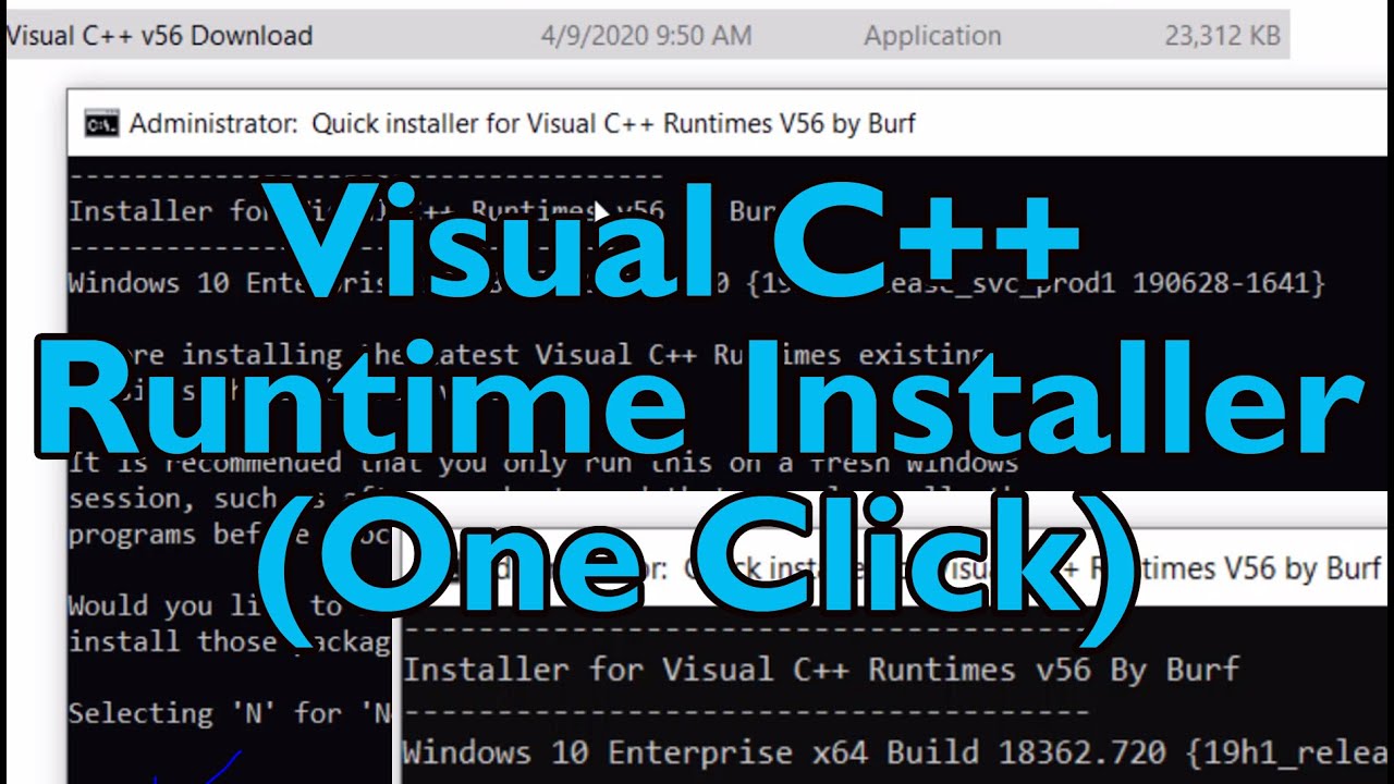 How To Install Visual C Runtime Installer At Once Youtube