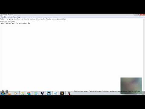 Making a header and a title using JavaScript