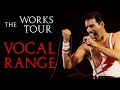 How Wide was FREDDIE MERCURY'S VOCAL RANGE in THE WORKS TOUR? (G2-Eb6)