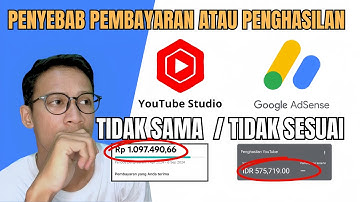 Penyebab Dan Solusi Estimasi Penghasilan Adsense Tidak Sesuai Dengan Penghasilan YouTube Studio