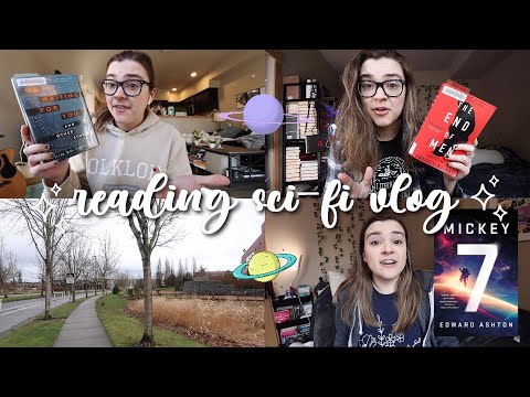 reading sci-fi books 🪐✨ (and a book about a virus that only affects men?🤭)