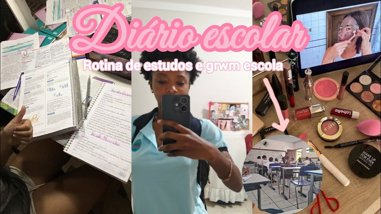Diario escolar+ grwm para escola | estudos e rotina
