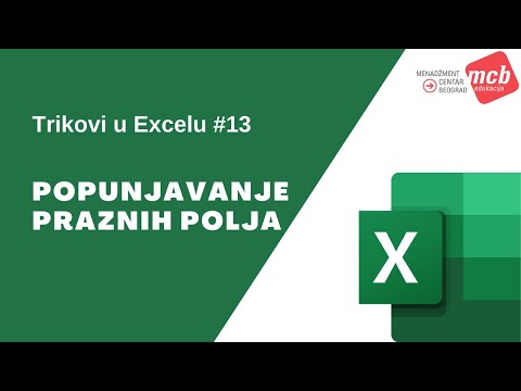 Trikovi u Excelu - Popunjavanje praznih polja