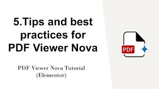 5.Tips and best practices for PDF Viewer Nova - PDF Viewer Nova Tutorial (Elementor)
