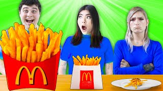 BIG VS MEDIUM VS SMALL FOOD CHALLENGE | EATING DIFFERENT TYPES OF TINY \& GIANT FOOD BY CRAFTY HACKS