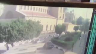 لحظة انفجار كنيسة العباسية  في القاهرة