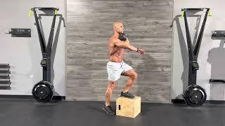 SA KB Front Rack Front Foot Elevated Calf Raise