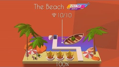 Dancing Line - The Beach (Dance Remix) | 100% All Gems (Widescreen)