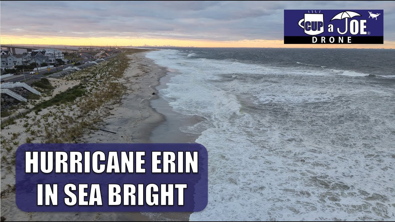 Hurricane Erin in Sea Bright! 4K Drone Footage